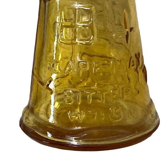 Miniature Bottle Cape May Lighthouse Vintage Wheaton NJ Glass Amber 3" - Picture 8 of 9